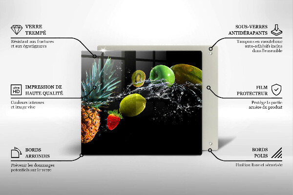 Chopping board Fruits in water