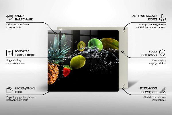 Chopping board Fruits in water