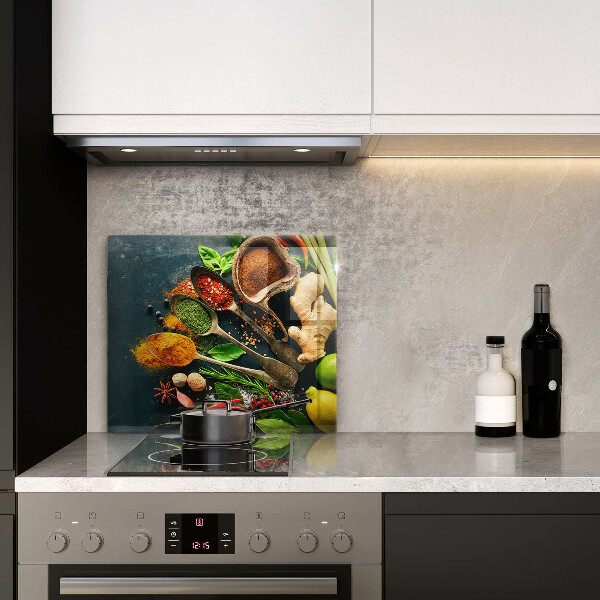 Glass worktop saver Kitchen spices of spoon
