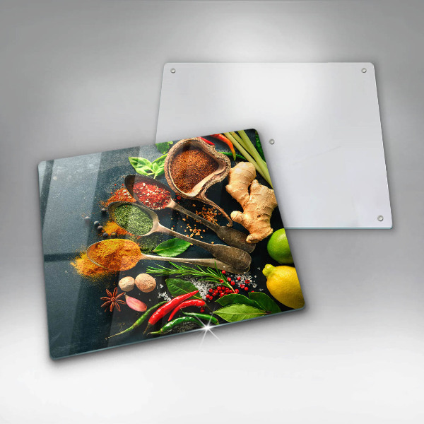 Glass worktop saver Kitchen spices of spoon