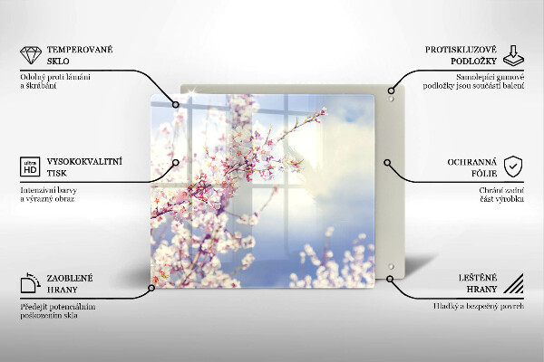 Glass worktop saver A blooming tree