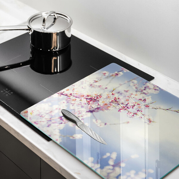 Glass worktop saver A blooming tree