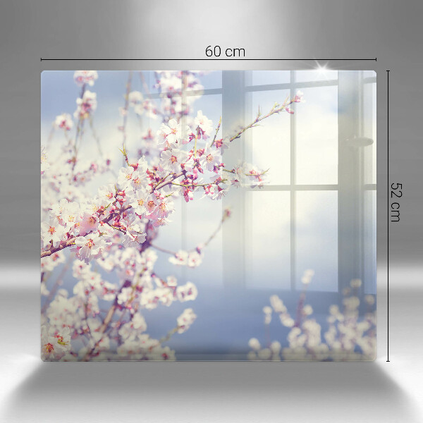 Glass worktop saver A blooming tree