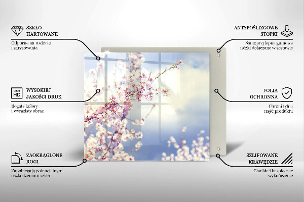 Glass worktop saver A blooming tree