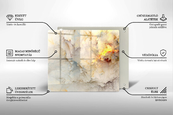 Chopping board Marble texture with gold