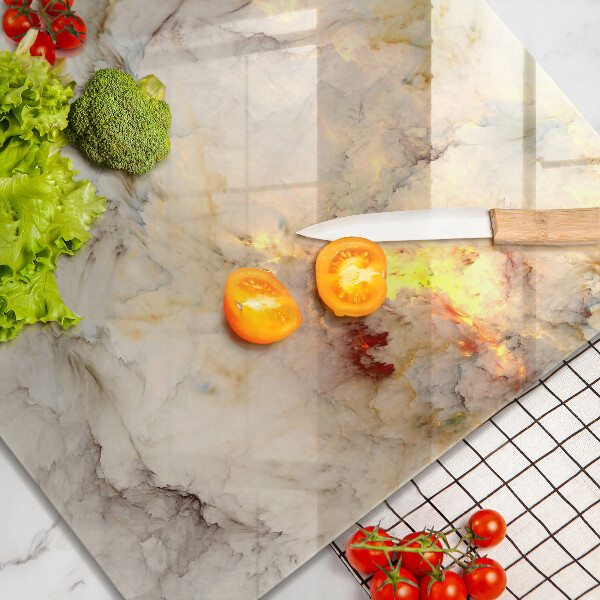 Chopping board Marble texture with gold