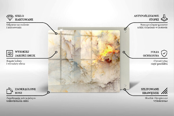 Chopping board Marble texture with gold