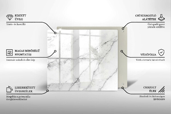 Chopping board glass Elegant marble texture