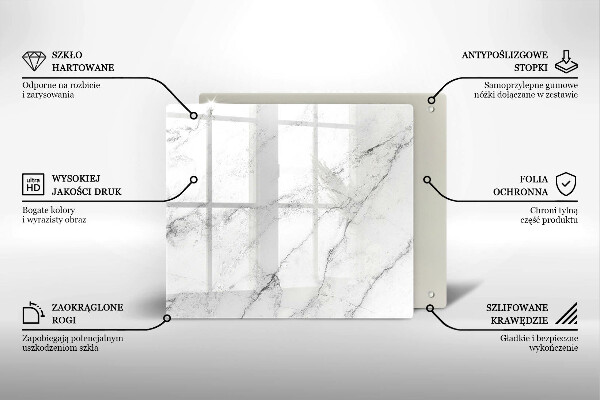 Chopping board glass Elegant marble texture