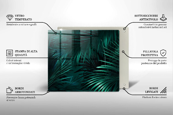 Chopping board Wild jungle leaves