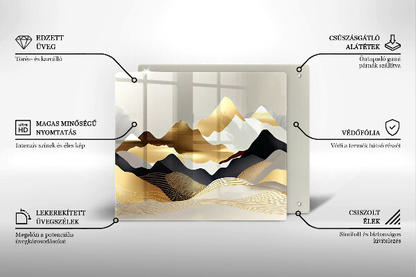 Kitchen worktop protector Abstraction of golden mountains