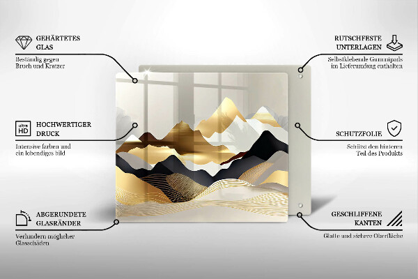 Kitchen worktop protector Abstraction of golden mountains