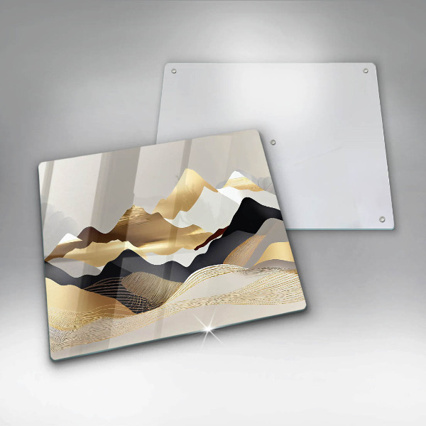 Kitchen worktop protector Abstraction of golden mountains