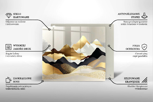 Kitchen worktop protector Abstraction of golden mountains