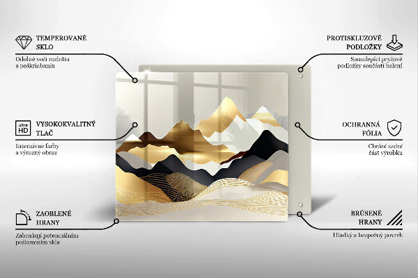 Kitchen worktop protector Abstraction of golden mountains