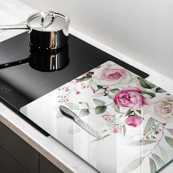 Kitchen worktop protector Watercolor roses