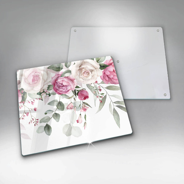 Kitchen worktop protector Watercolor roses