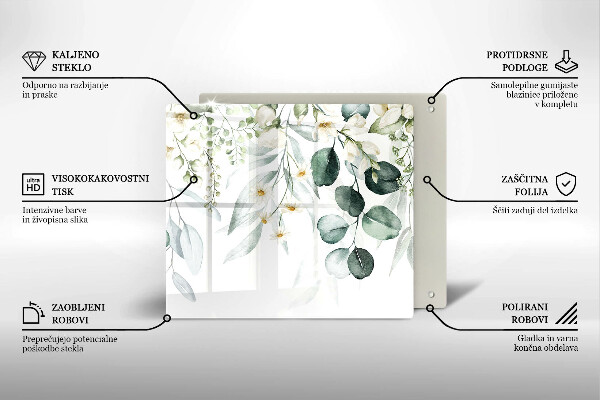 Kitchen worktop protector Watercolor plants