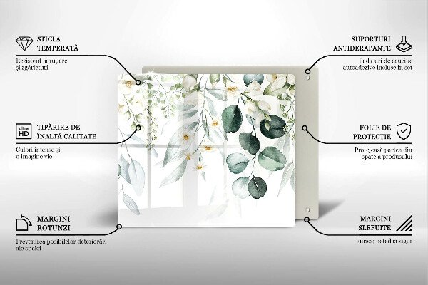 Kitchen worktop protector Watercolor plants