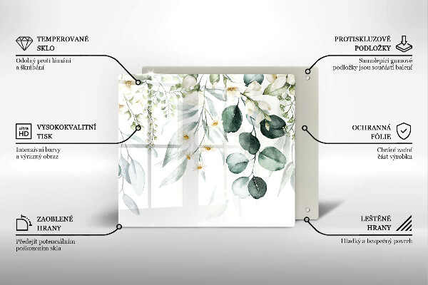 Kitchen worktop protector Watercolor plants