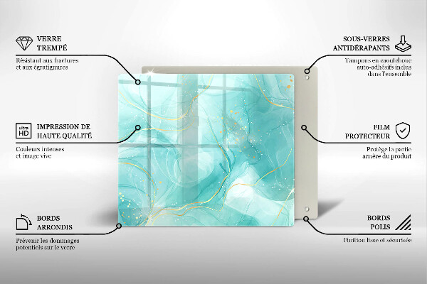 Kitchen worktop protector Blue-gold abstraction