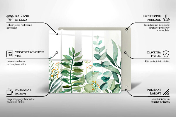 Glass worktop saver Plant leaves illustration