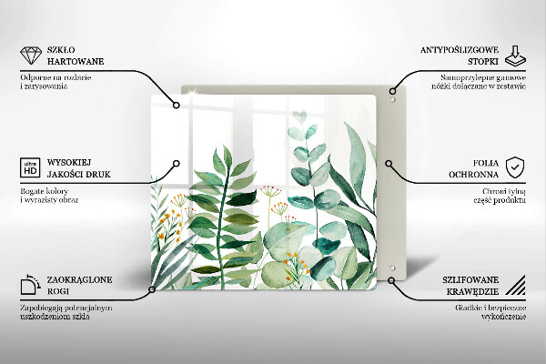 Glass worktop saver Plant leaves illustration