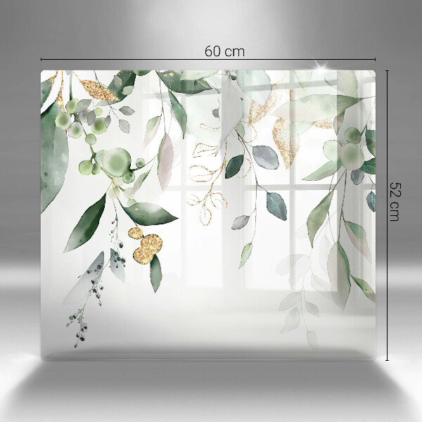 Glass worktop saver Watercolor leaves