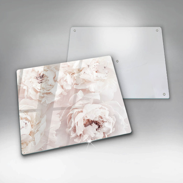 Glass worktop saver Pastel peonies
