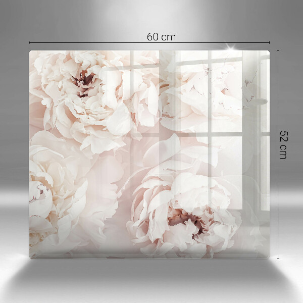 Glass worktop saver Pastel peonies