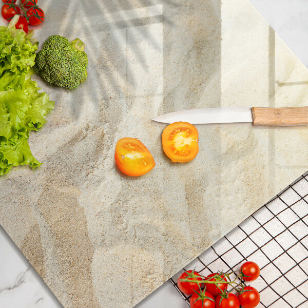 Glass worktop saver Palm sand and leaves