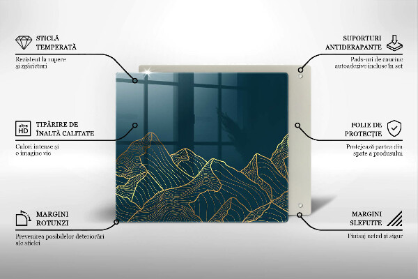 Glass worktop saver Abstract mountains