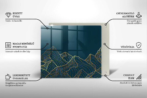 Glass worktop saver Abstract mountains