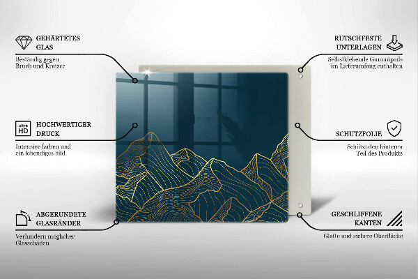 Glass worktop saver Abstract mountains