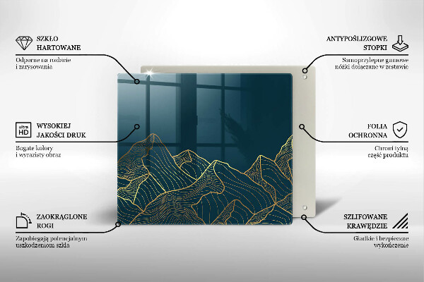 Glass worktop saver Abstract mountains