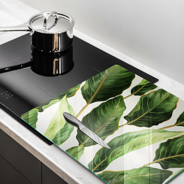 Glass worktop saver Banana leaves