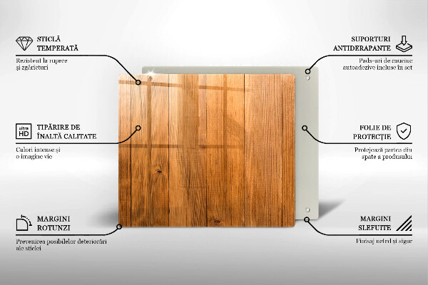 Glass worktop saver Wooden planks