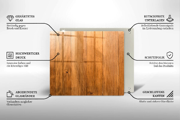 Glass worktop saver Wooden planks