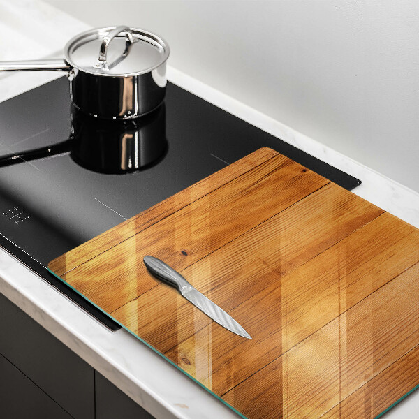 Glass worktop saver Wooden planks