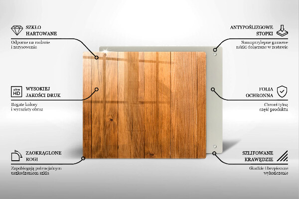 Glass worktop saver Wooden planks