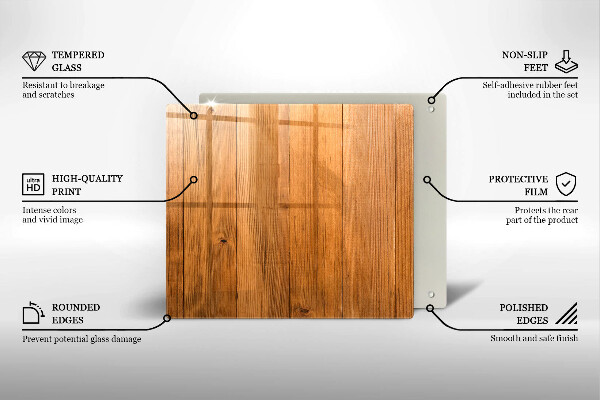 Glass worktop saver Wooden planks