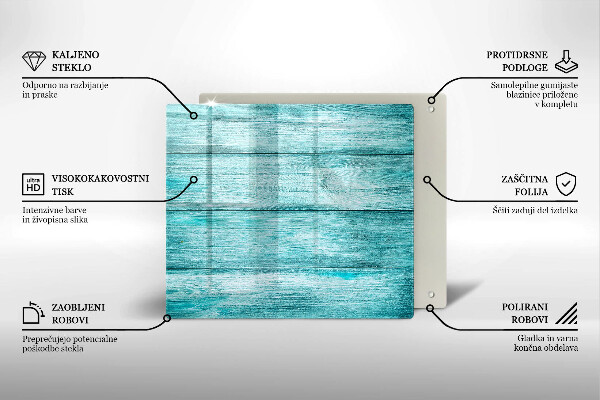 Glass worktop saver Vintage wooden boards