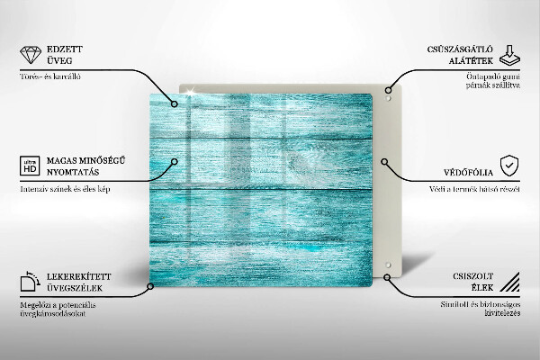 Glass worktop saver Vintage wooden boards