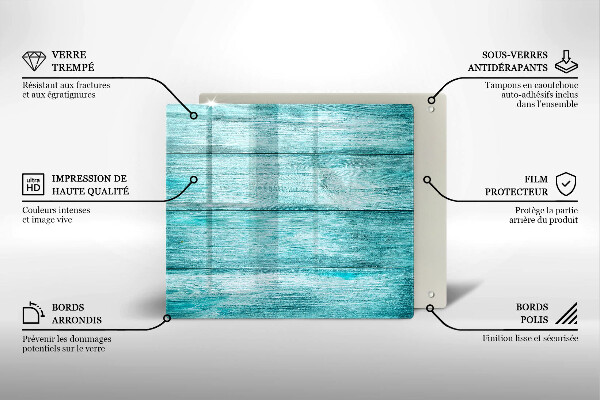 Glass worktop saver Vintage wooden boards