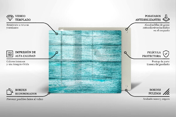 Glass worktop saver Vintage wooden boards