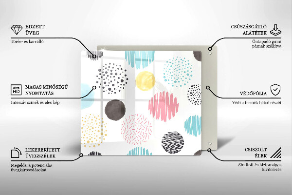 Glass worktop saver Painted shapes