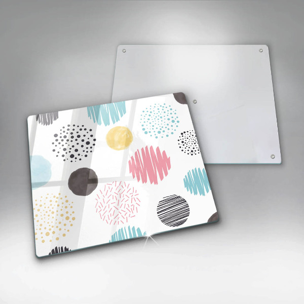 Glass worktop saver Painted shapes
