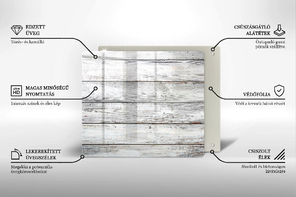 Glass worktop saver Bright wooden boards