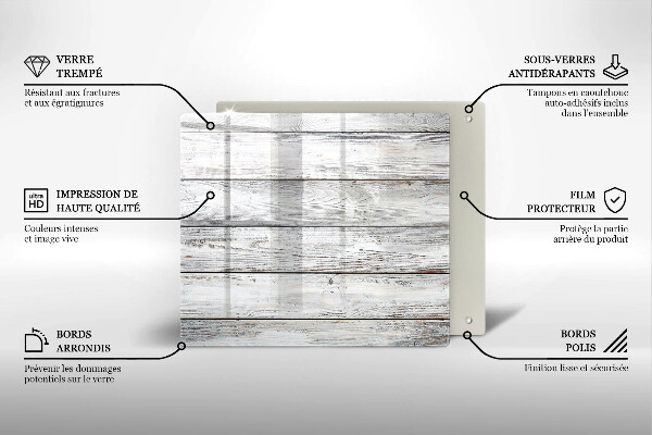 Glass worktop saver Bright wooden boards