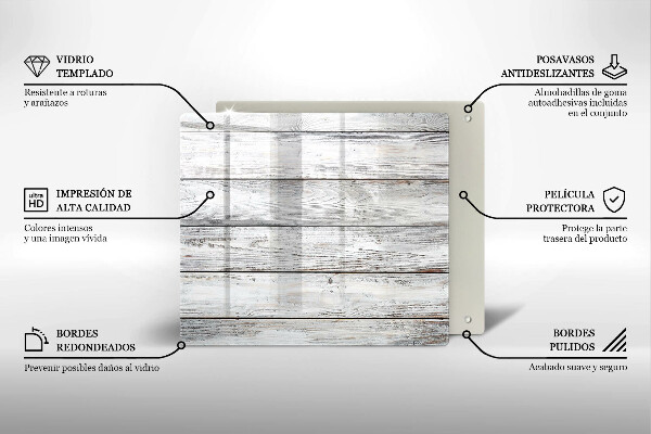 Glass worktop saver Bright wooden boards